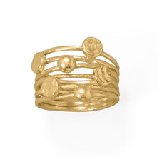 Load image into Gallery viewer, Serving Looks! 14 Karat Gold Plated  Row Disc Ring
