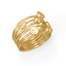 Load image into Gallery viewer, Serving Looks! 14 Karat Gold Plated  Row Disc Ring
