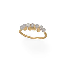 Load image into Gallery viewer, 14 Karat Gold Plated Labradorite Bead and Disk Ring
