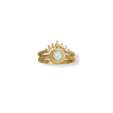 Load image into Gallery viewer, 14 Karat Gold Plated Dot Crown Ring
