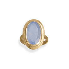 Load image into Gallery viewer, 14 Karat Gold Plated Oval Chalcedony Ring
