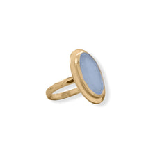 Load image into Gallery viewer, 14 Karat Gold Plated Oval Chalcedony Ring
