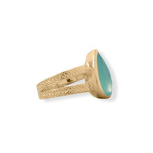 Load image into Gallery viewer, 14 Karat Gold Plated Aqua Hydro Glass Ring
