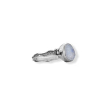 Load image into Gallery viewer, Oxidized Rainbow Moonstone Wavy Band Ring
