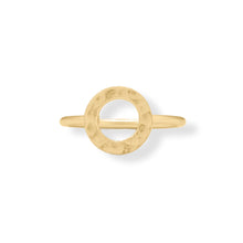 Load image into Gallery viewer, 14 Karat Gold Plated Textured Open Circle Ring
