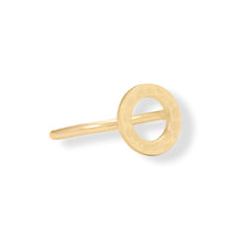 Load image into Gallery viewer, 14 Karat Gold Plated Textured Open Circle Ring
