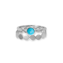 Load image into Gallery viewer, Rhodium Plated Dotted Band Ring
