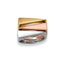 Load image into Gallery viewer, Rhodium Plated Flat Top Triangle Slice Ring
