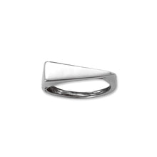 Load image into Gallery viewer, Rhodium Plated Flat Top Triangle Slice Ring
