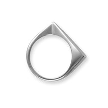 Load image into Gallery viewer, Rhodium Plated Flat Top Triangle Slice Ring
