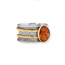 Load image into Gallery viewer, Two Tone Baltic Amber Ring
