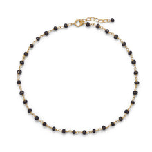 Load image into Gallery viewer, Midnight Sparkle! 14 Karat Gold Plated Black Spinel Anklet
