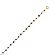 Load image into Gallery viewer, Midnight Sparkle! 14 Karat Gold Plated Black Spinel Anklet
