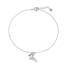 Load image into Gallery viewer, 9.5&quot;+1&quot; Dolphin and Crystal Anklet
