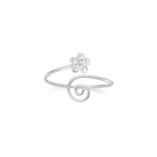 Load image into Gallery viewer, Wrap Design Toe Ring with Clear Crystal Flower
