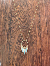 Load image into Gallery viewer, Dreamcatcher Necklace - with turquoise CZs
