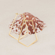 Load image into Gallery viewer, 14 Karat Gold Plated Elongated Pentagon Earrings
