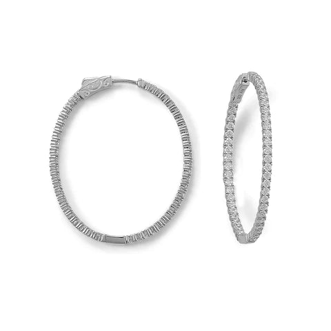 Oval Shaped CZ Hoops