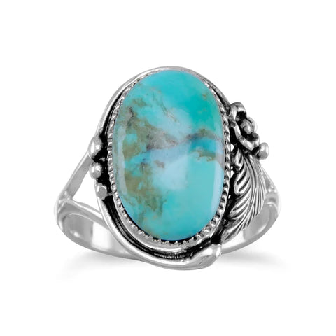 Turquoise Floral Ring