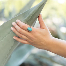 Load image into Gallery viewer, Turquoise Floral Ring
