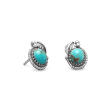 Load image into Gallery viewer, Southwest Style Reconstituted Turquoise Stud Earrings
