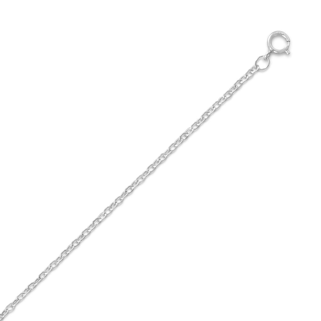 Rhodium Plated Cable Pendant Chain (1.9mm)